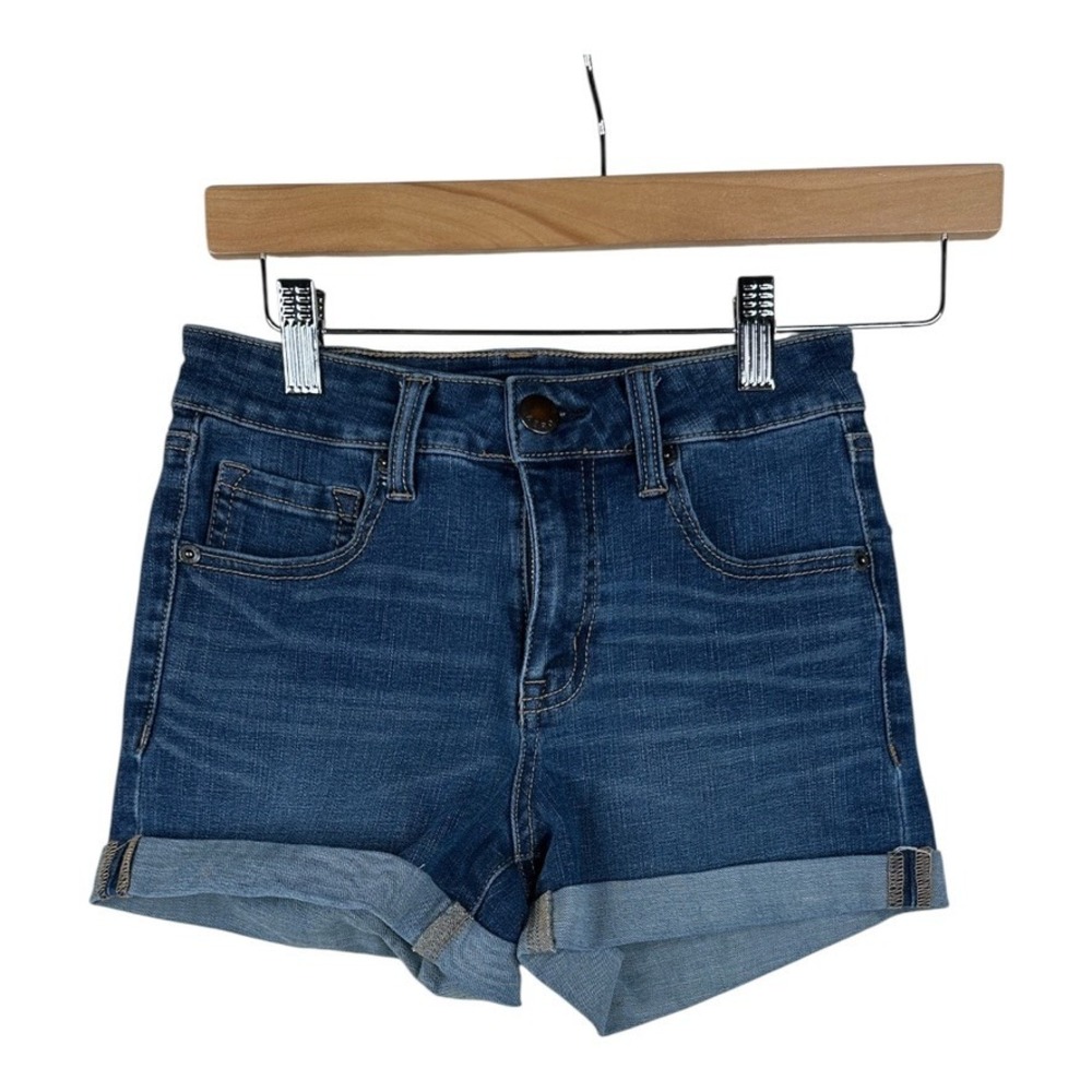 Aeropostale Womens High Rise Midi Jean Shorts size 0 Blue